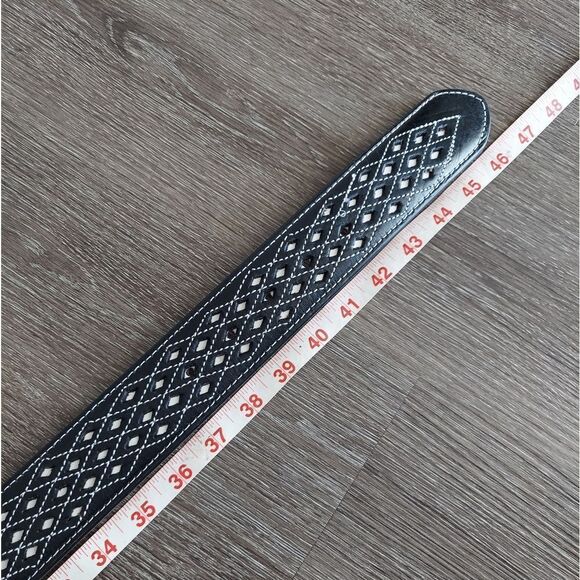 AUTHENTIC CHARRO BELT, CINTO VAQUERO NAVAJEADO, WESTERN RODEO LEATHER BELT 40 - Picture 4 of 5